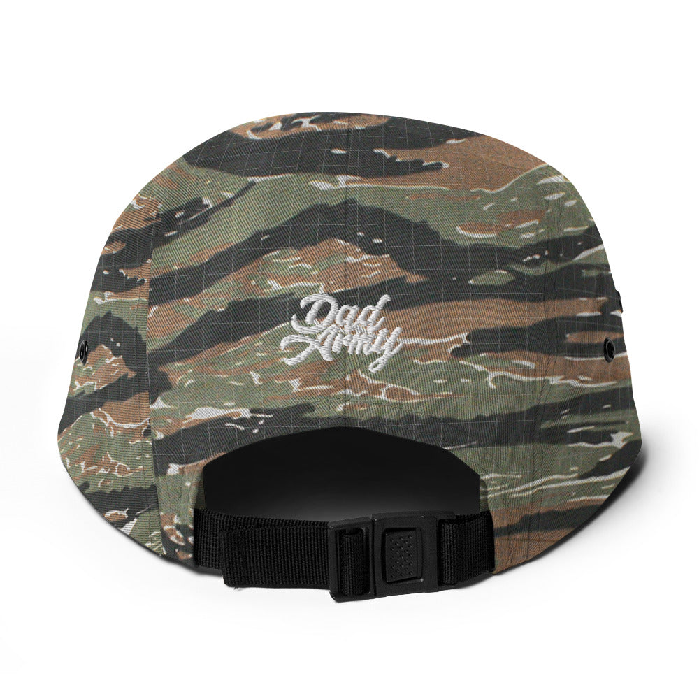 5 panel cap green tiger camo back