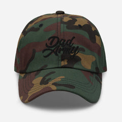 Dad Army's classic dad hat green camo front